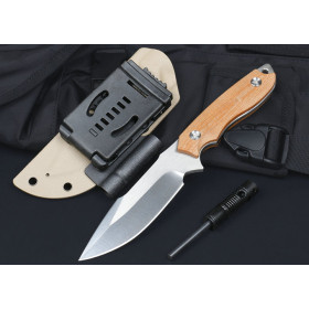 Wolf Head Full Tang Tactical Survival Fixed Blade Knife with Fire Starter UD406687
